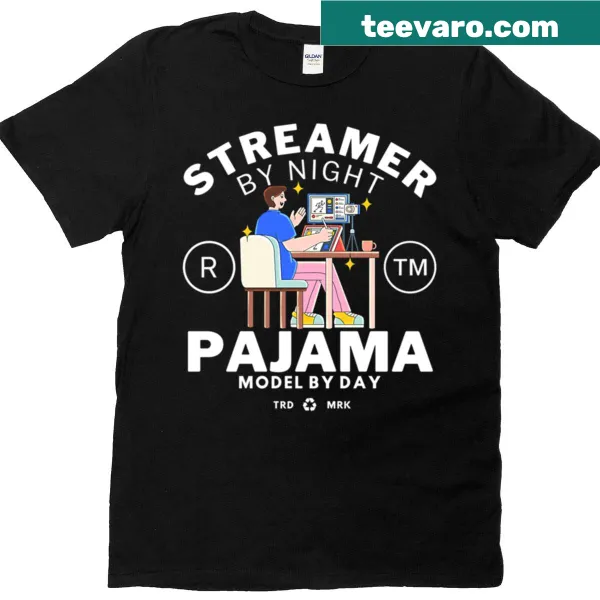 Funny t-shirt with 'Streamer By Night' text