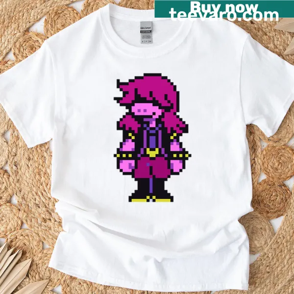 T-shirt featuring Susie from Deltarune in cartoon style