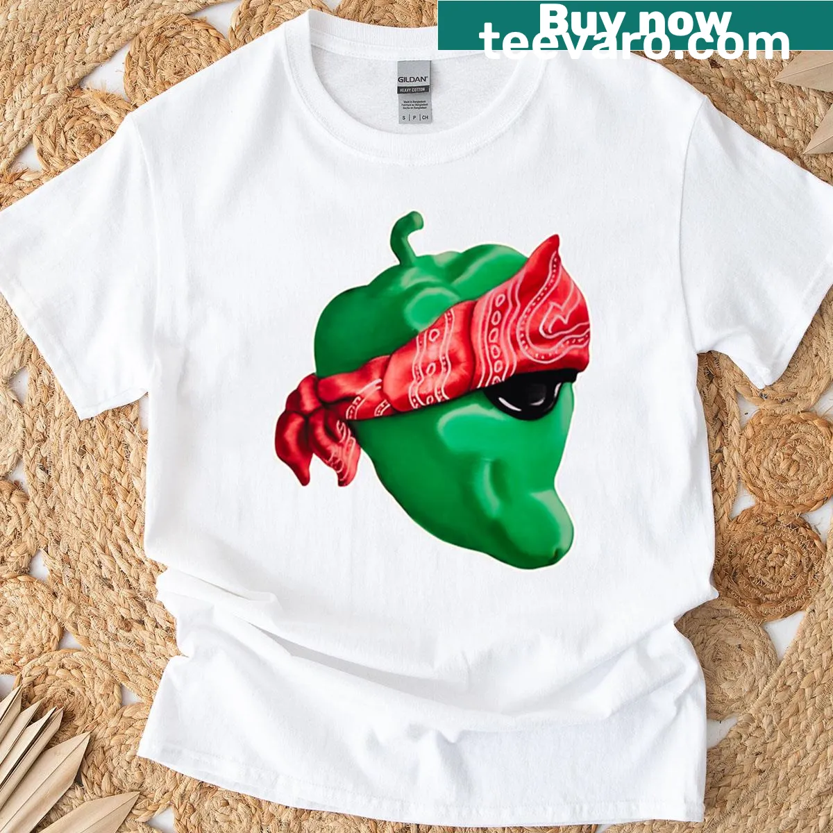 Graphic tee featuring cartoon Mexigangster character design. — on a men's t-shirt