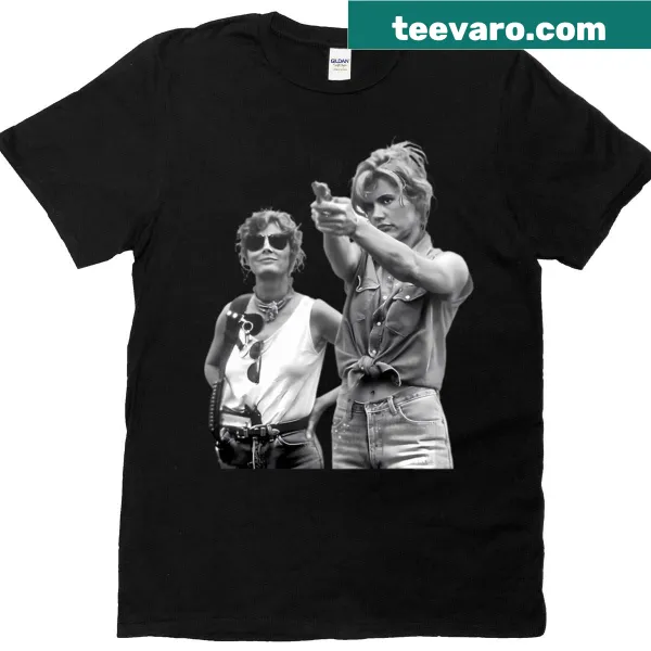 Illustrated Racerback T-shirt featuring Thelma and Louise