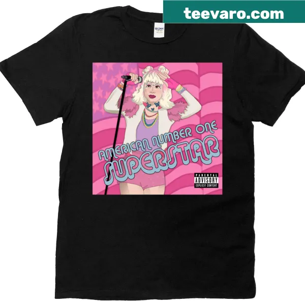 Illustration of Princess Emily's album cover on a T-shirt