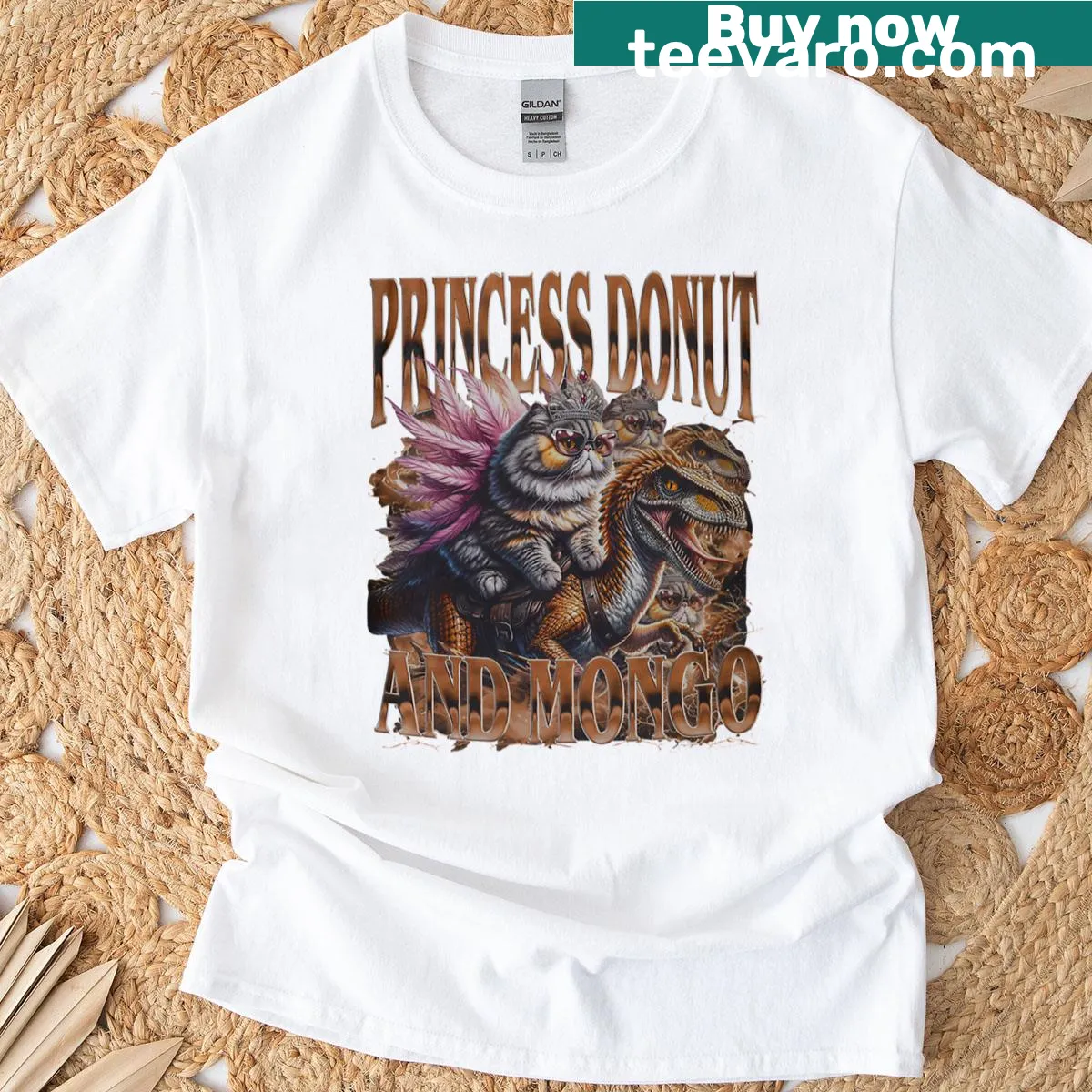 Vintage design with a princess donut and Mongo on a T-shirt — on a men's t-shirt