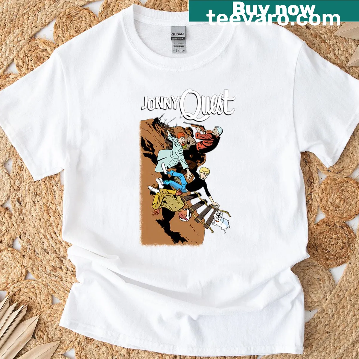 Vintage T-shirt featuring humorous cartoon movie themes — on a men's t-shirt