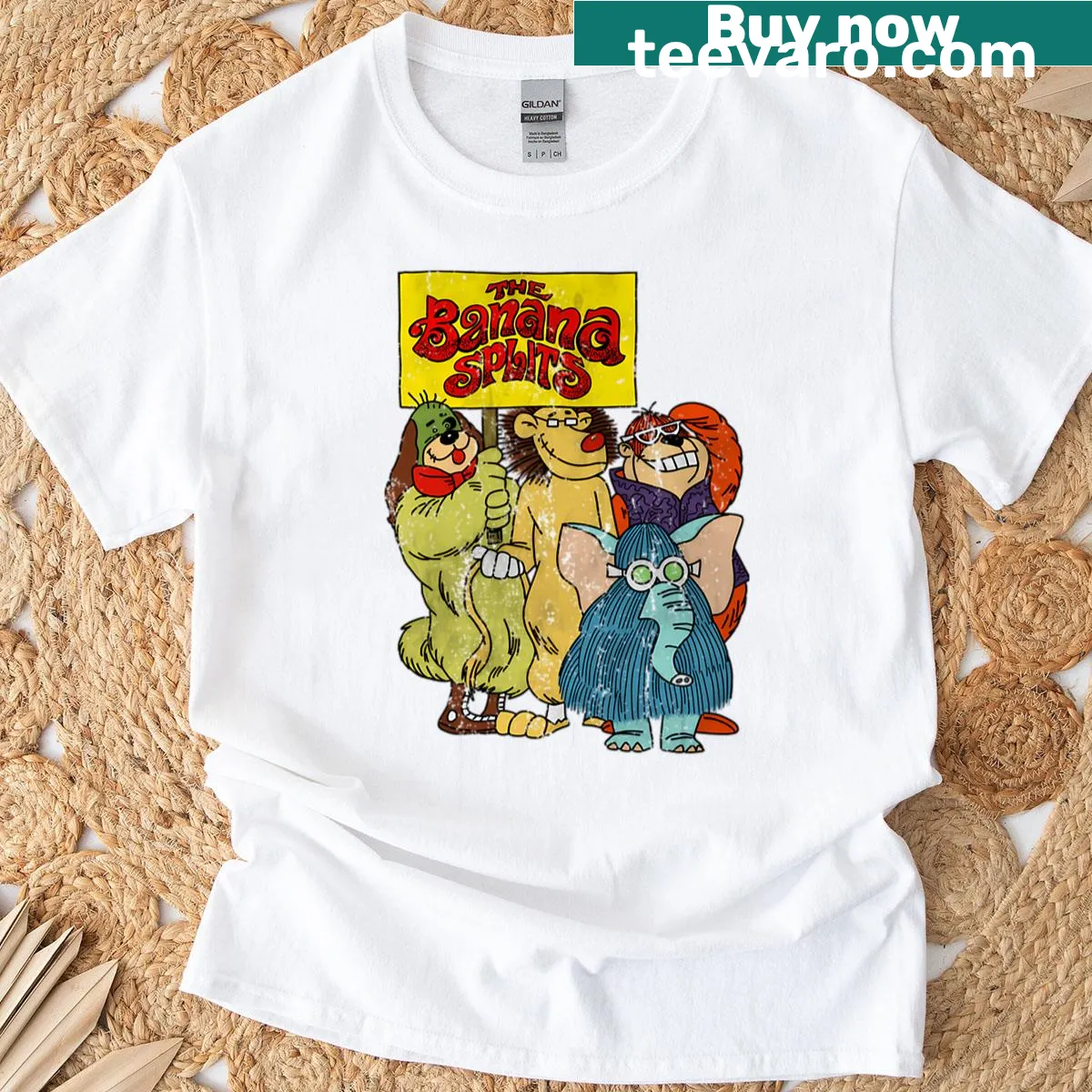 Vintage T-shirt featuring a logo from classic animated cartoons — on a men's t-shirt