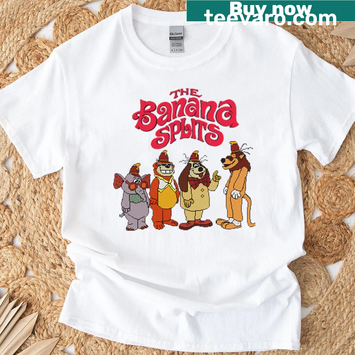 Vintage cartoon logo T-shirt celebrating classic animated movies — on a men's t-shirt