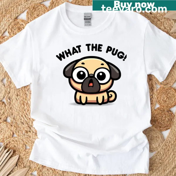 Cute pug illustration on a T-shirt