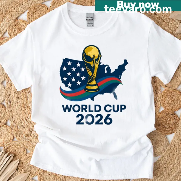 World Cup 2026 themed T-shirt celebrating soccer