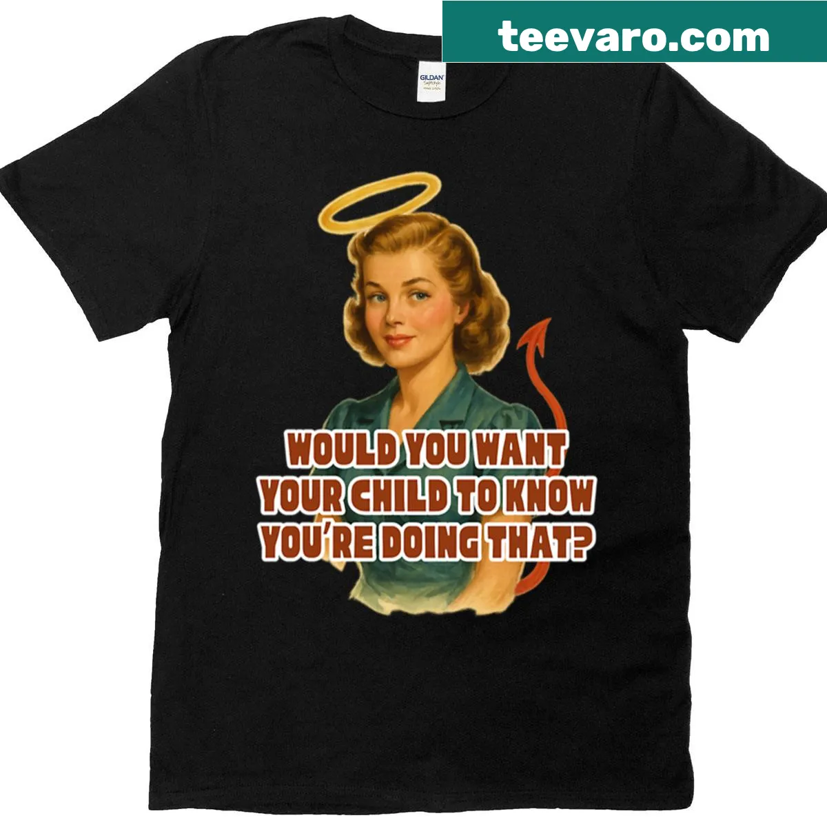 Oversized T-shirt with the phrase 'Would Your Child Know Woman' — on a men's t-shirt