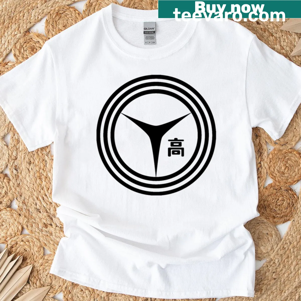 Persona 4 Yasogami High School emblem design on T-shirt — on a men's t-shirt