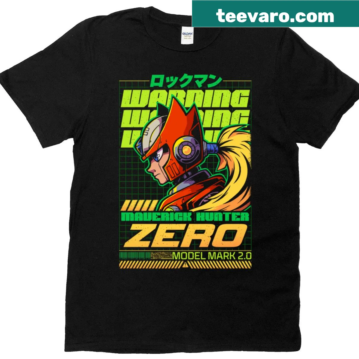 T-shirt featuring 'Zero' from Megaman X in bold design — on a men's t-shirt