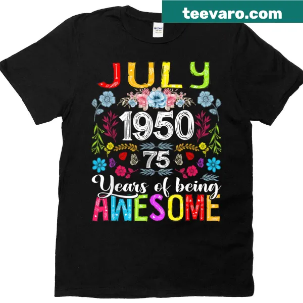 Floral t-shirt for 75th birthday celebration
