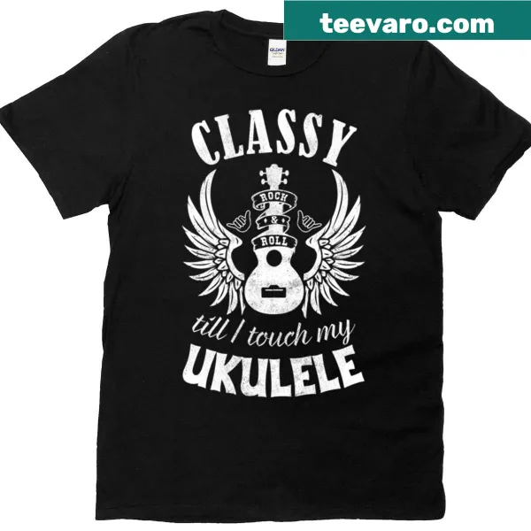 Classy typography T-shirt with ukulele theme