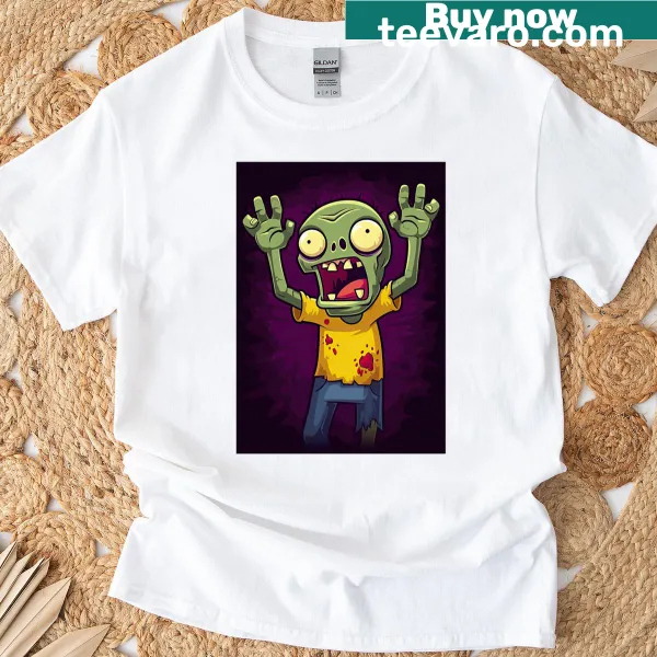 Cartoon-style zombie teen with big boots in comic panel design