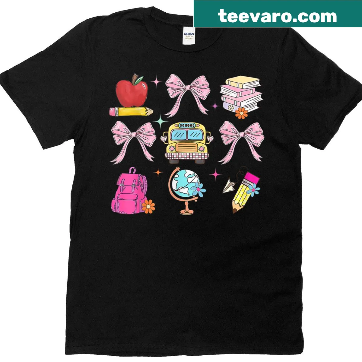Playful back-to-school teacher t-shirt designed for women in kindergarten — on a men's t-shirt