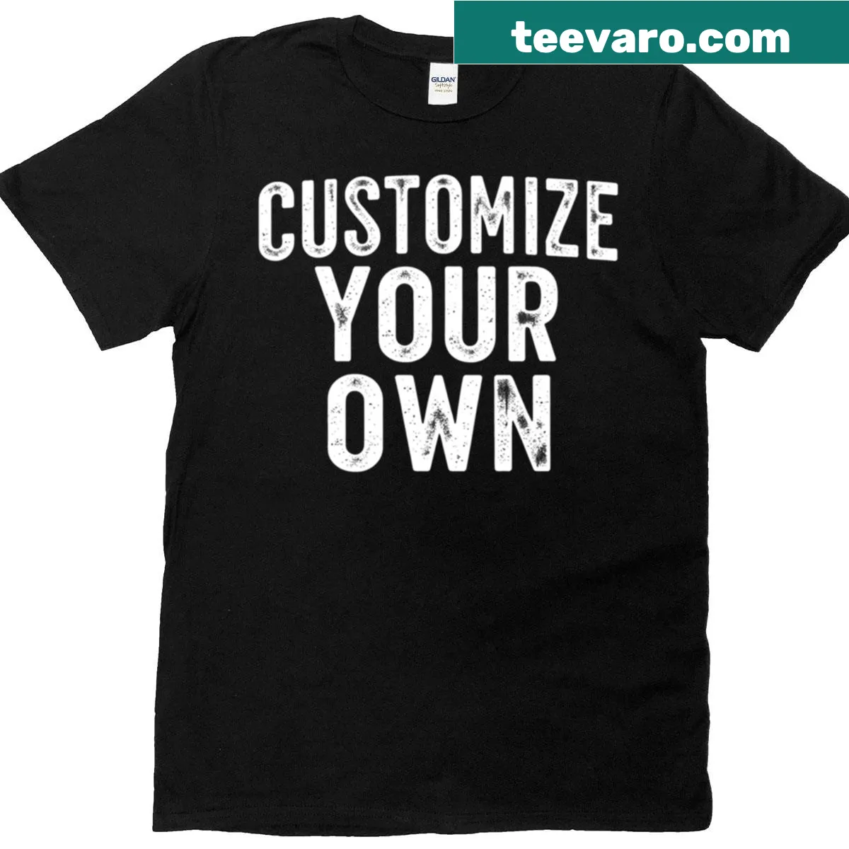 Customizable vintage style T-shirt — on a men's t-shirt