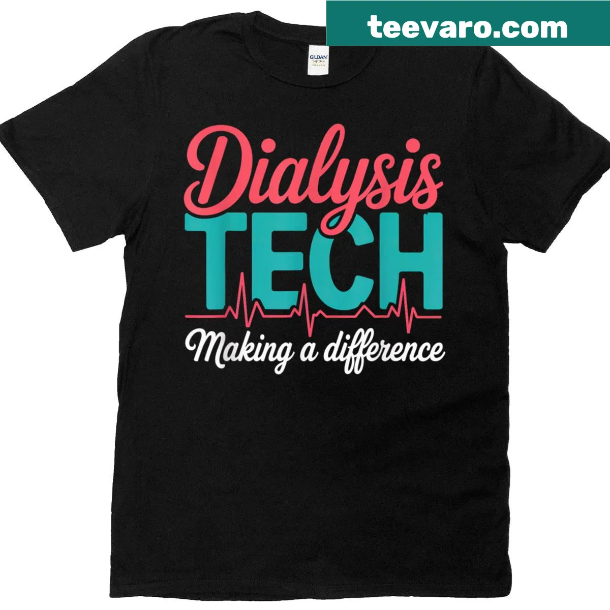 T-shirt honoring dialysis technicians with a healthcare hero design — on a men's t-shirt