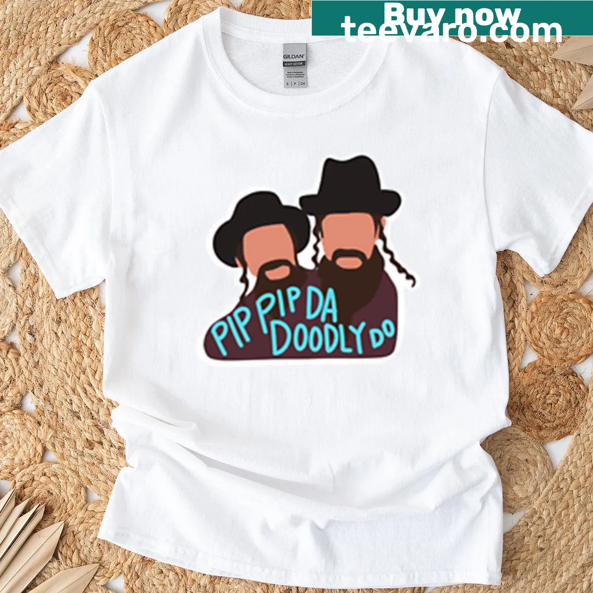 T-shirt with the phrase 'Pip Pip Da Doodly Do' referencing Drake and Josh — on a men's t-shirt