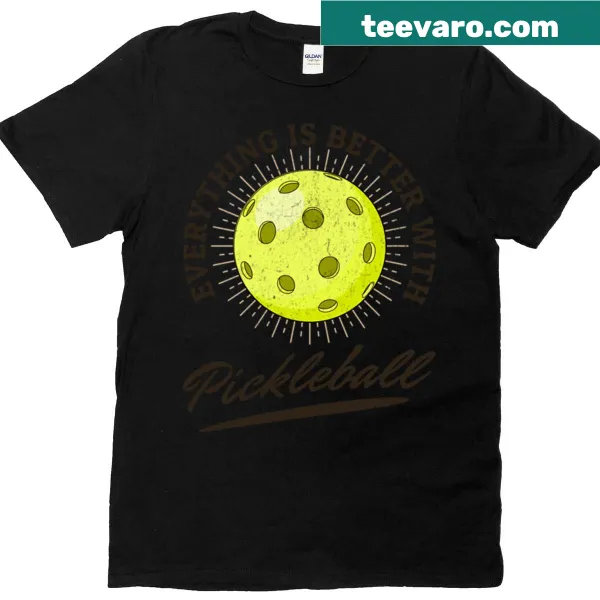 Fun pickleball graphic on oversized t-shirt