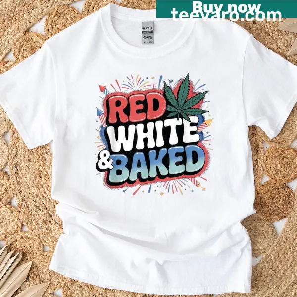 Humorous cannabis-themed Fourth of July T-shirt design