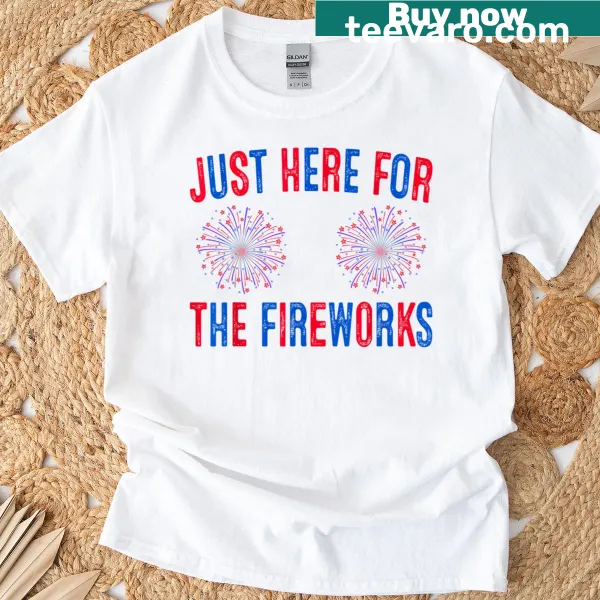 Couple t-shirt with a humorous fireworks slogan for 4th of July