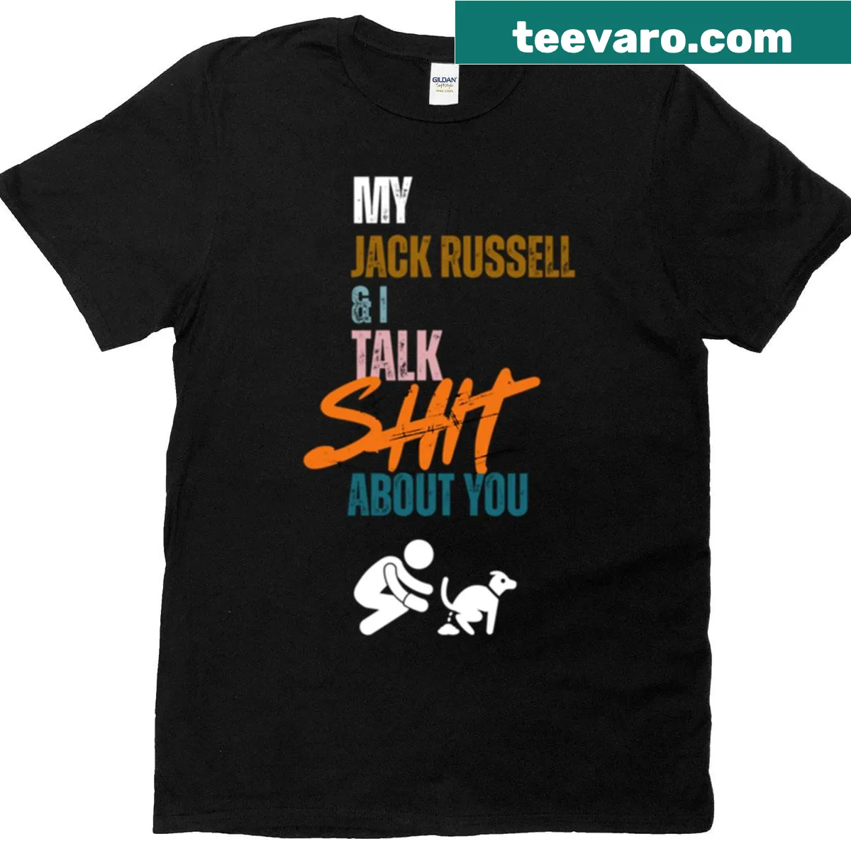 Funny t-shirt for Jack Russell owners with a humorous quote — on a men's t-shirt
