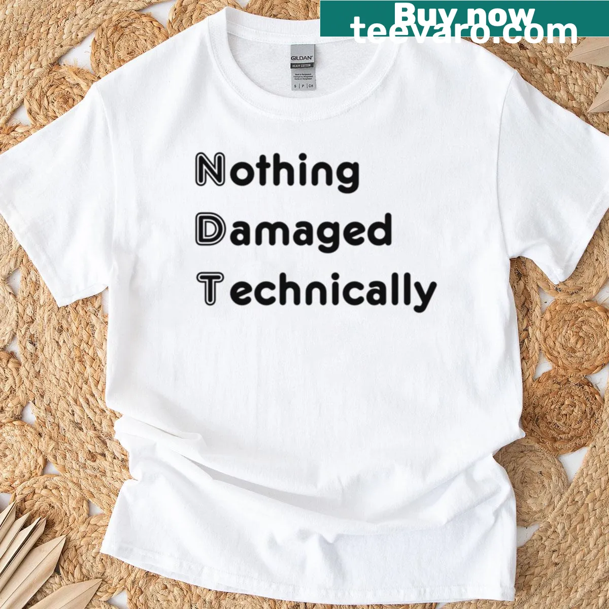 Oversized t-shirt with a funny NDT engineering pun design — on a men's t-shirt
