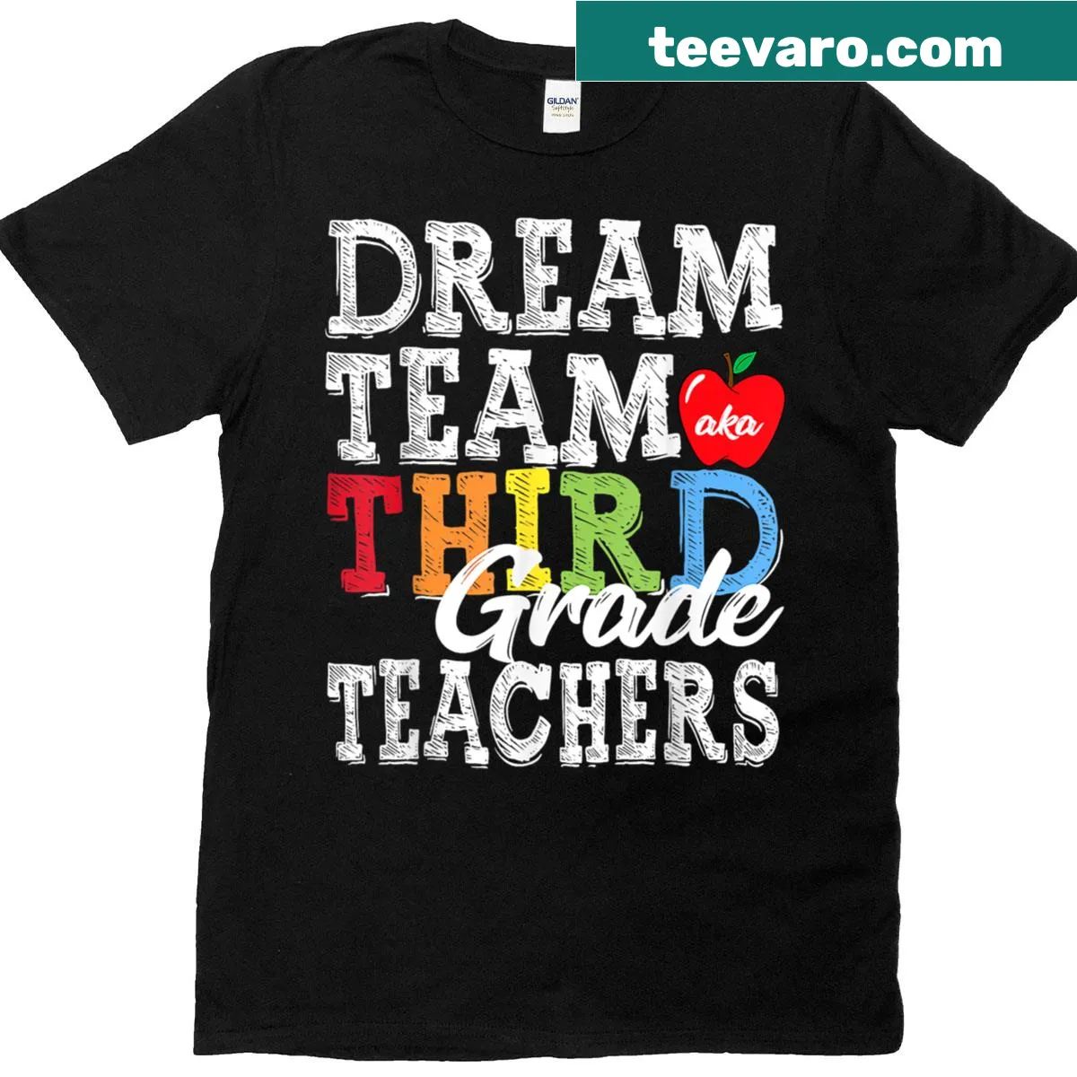 Funny t-shirt for third grade teachers with Dream Team graphic — on a men's t-shirt