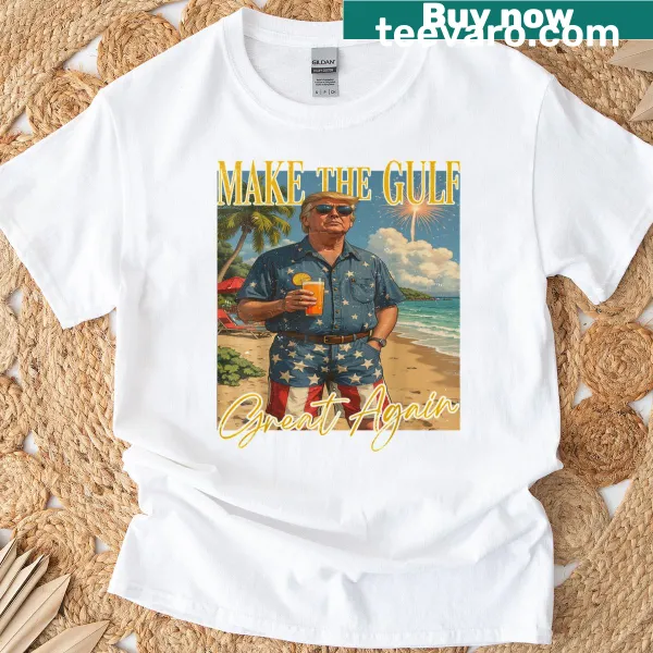 Vintage Gulf-themed t-shirt with humorous political slogan