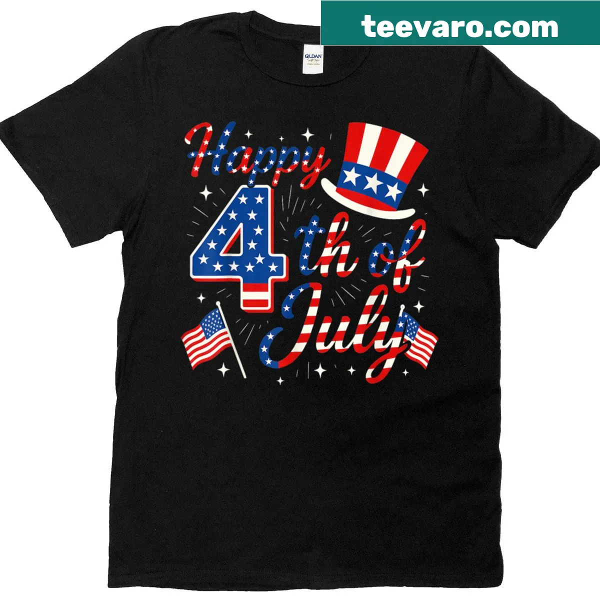 American flag graphic on a patriotic T-shirt. — on a men's t-shirt