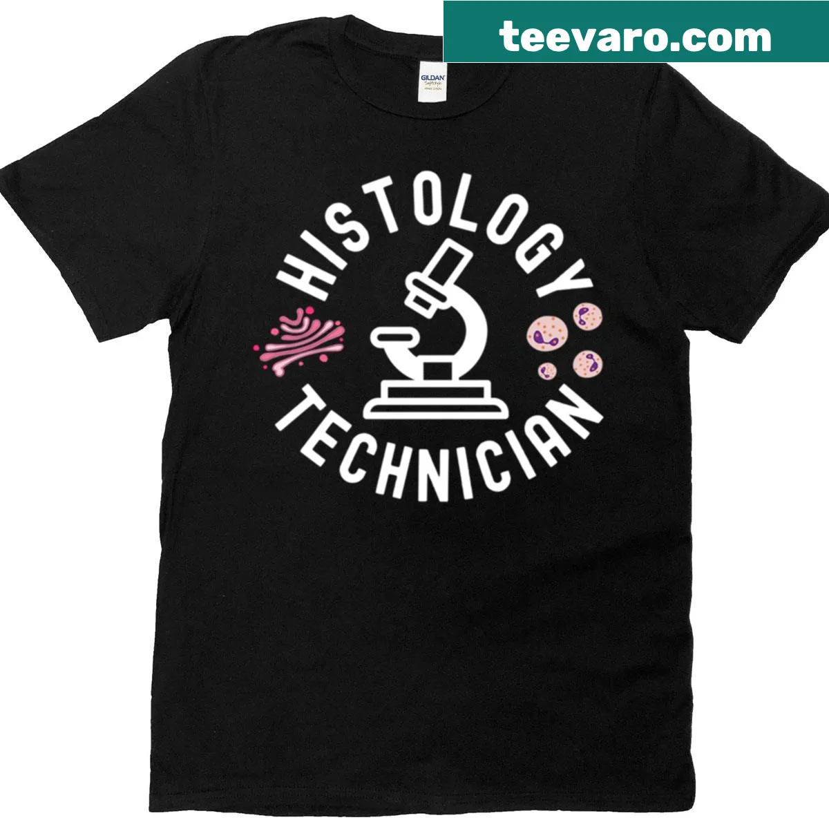 Oversized t-shirt for histology technicians with a professional graphic — on a men's t-shirt
