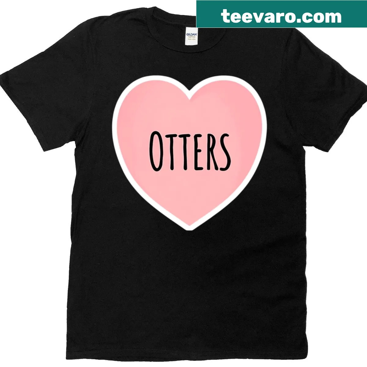 T-shirt featuring a design expressing love for otters — on a men's t-shirt