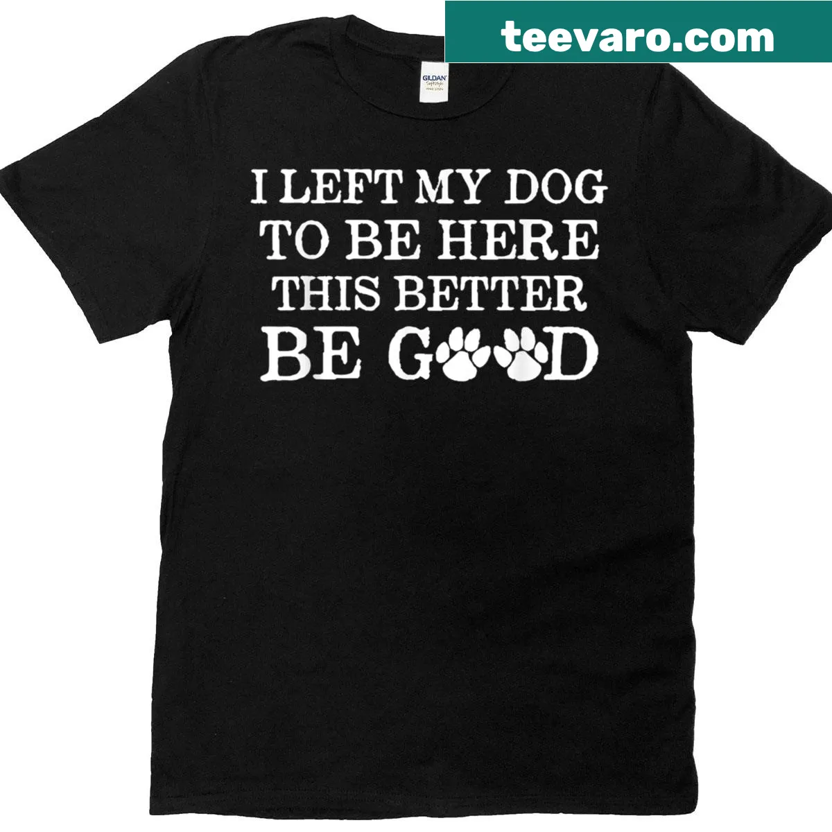 Funny dog owner t-shirt about leaving a dog behind — on a men's t-shirt