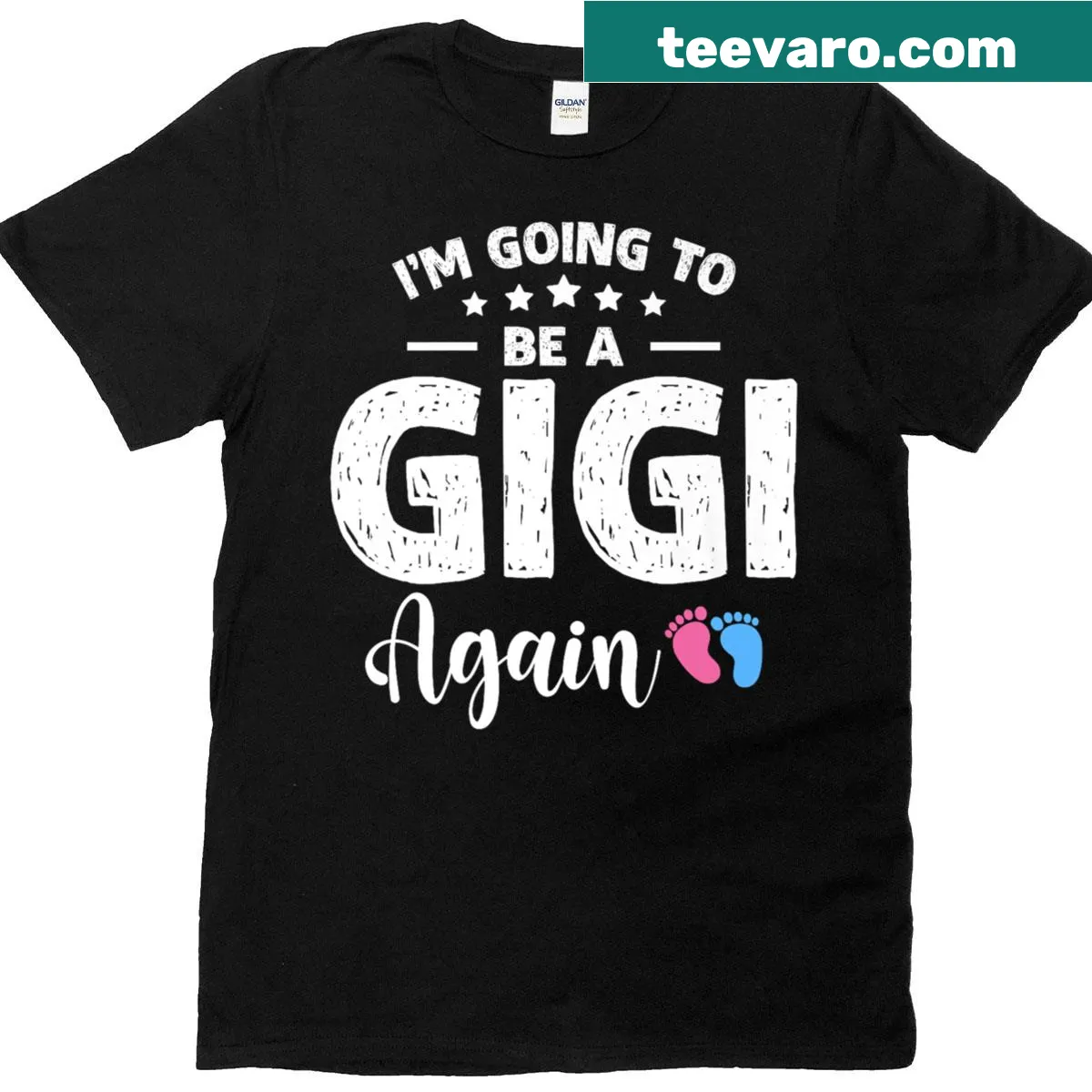 Heartwarming shirt with the phrase 'I'm Going To Be A Gigi Again' for soon-to-be grandmas — on a men's t-shirt