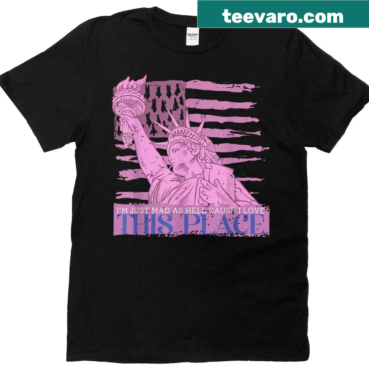 Feminist T-shirt for Fourth of July with bold message about place and rights — on a men's t-shirt