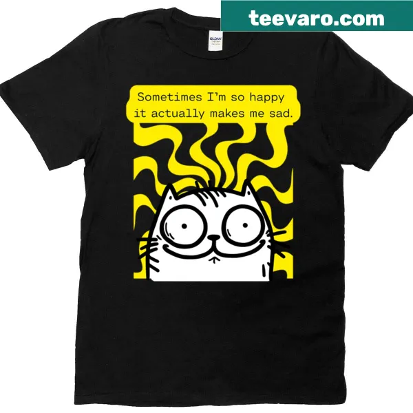 Illustration of a happy cat with the phrase 'I'm So Happy'