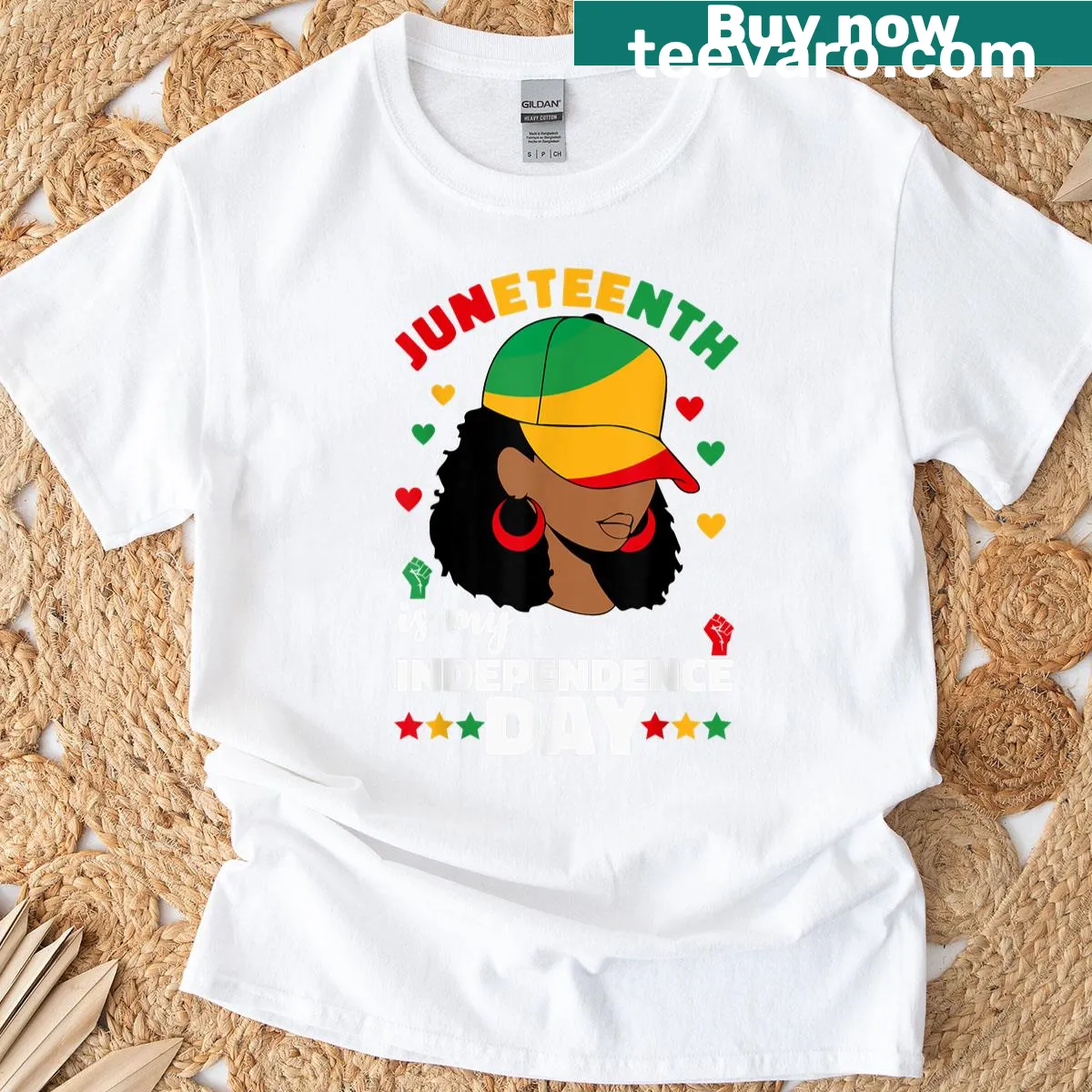 Juneteenth themed t-shirt with the phrase 'Juneteenth Is My Independence Day' — on a men's t-shirt
