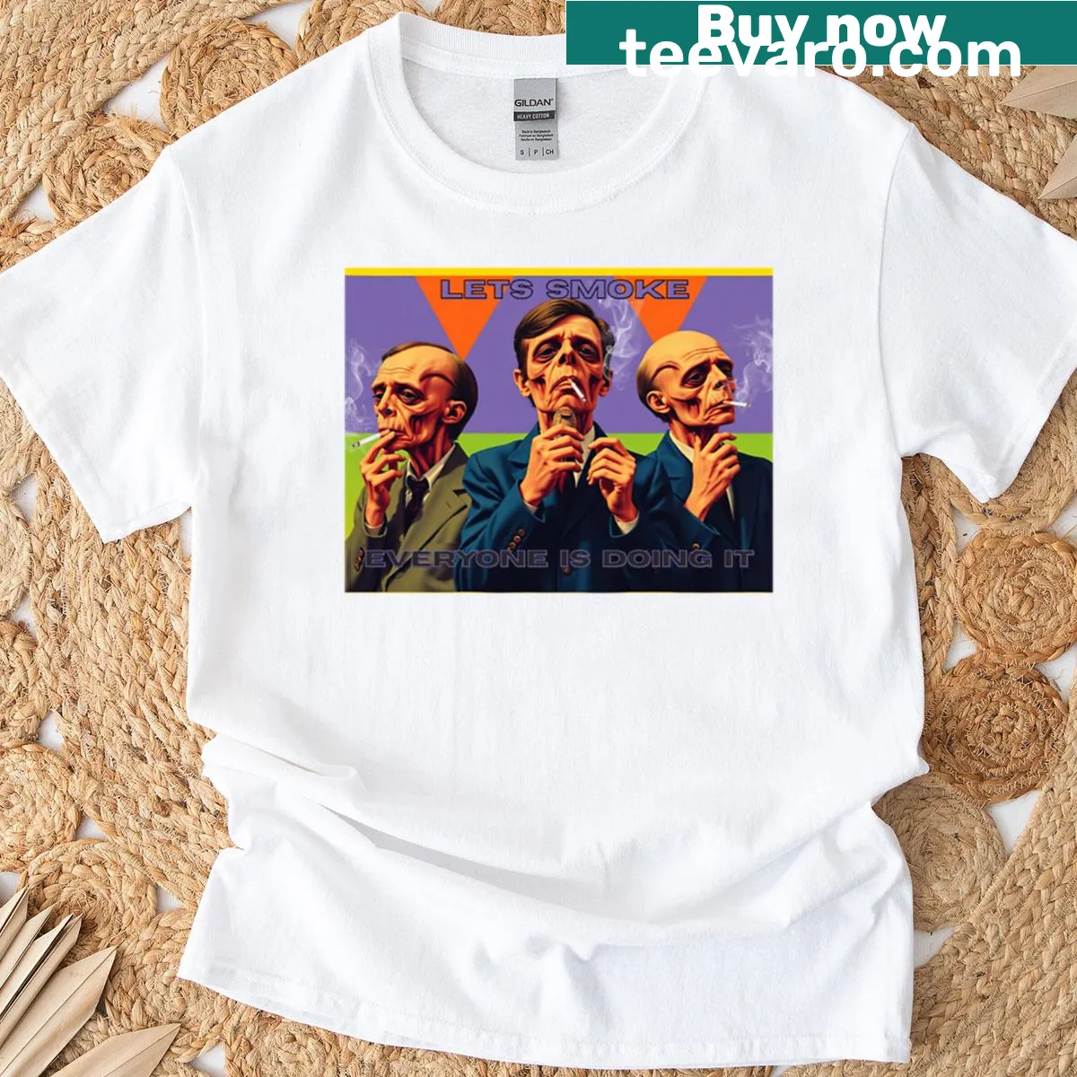 Edgy t-shirt with provocative text about smoking — on a men's t-shirt