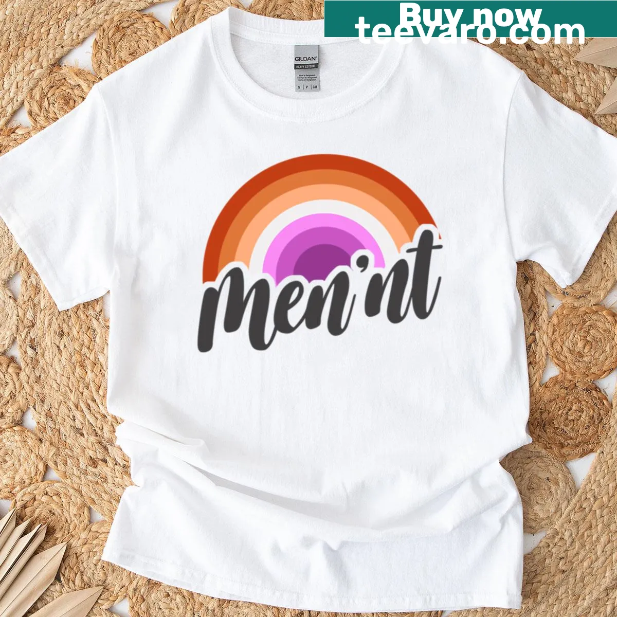 Humorous LGBT T-shirt with 'Mennt' phrase — on a men's t-shirt