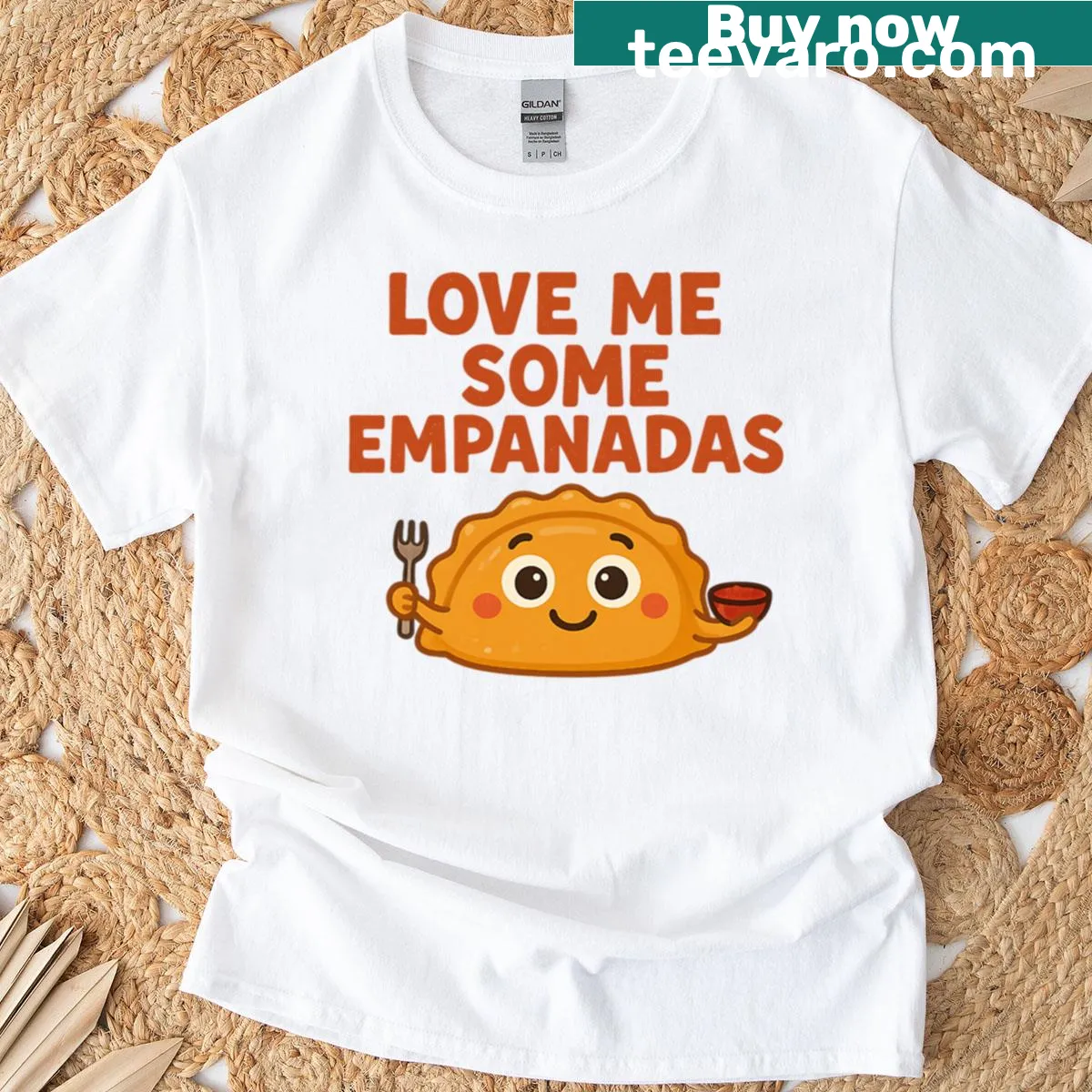 Charming illustration of empanadas on a T-shirt, celebrating food culture. — on a men's t-shirt