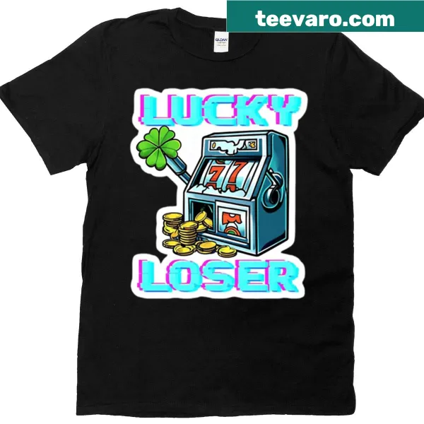 Funny casino-themed t-shirt with a clown and text