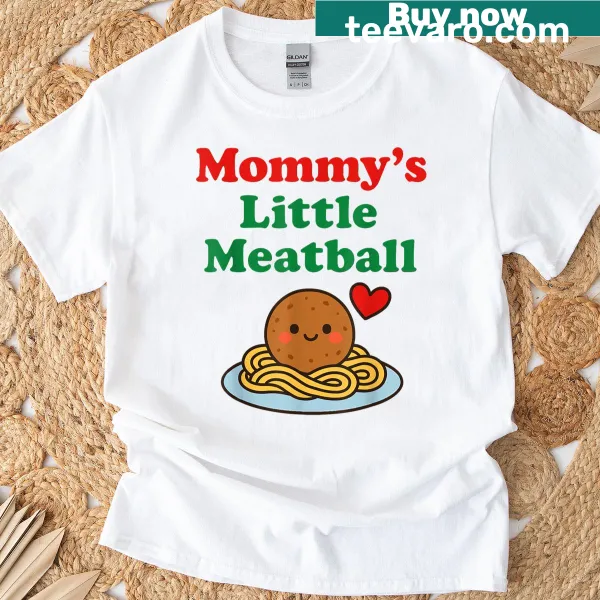 Funny t-shirt for moms with meatball graphic and humorous text