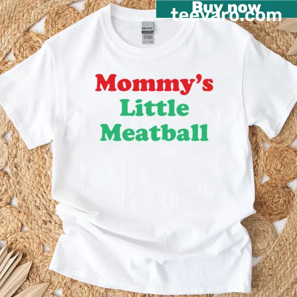 Italian-themed t-shirt for moms featuring a funny meatball graphic