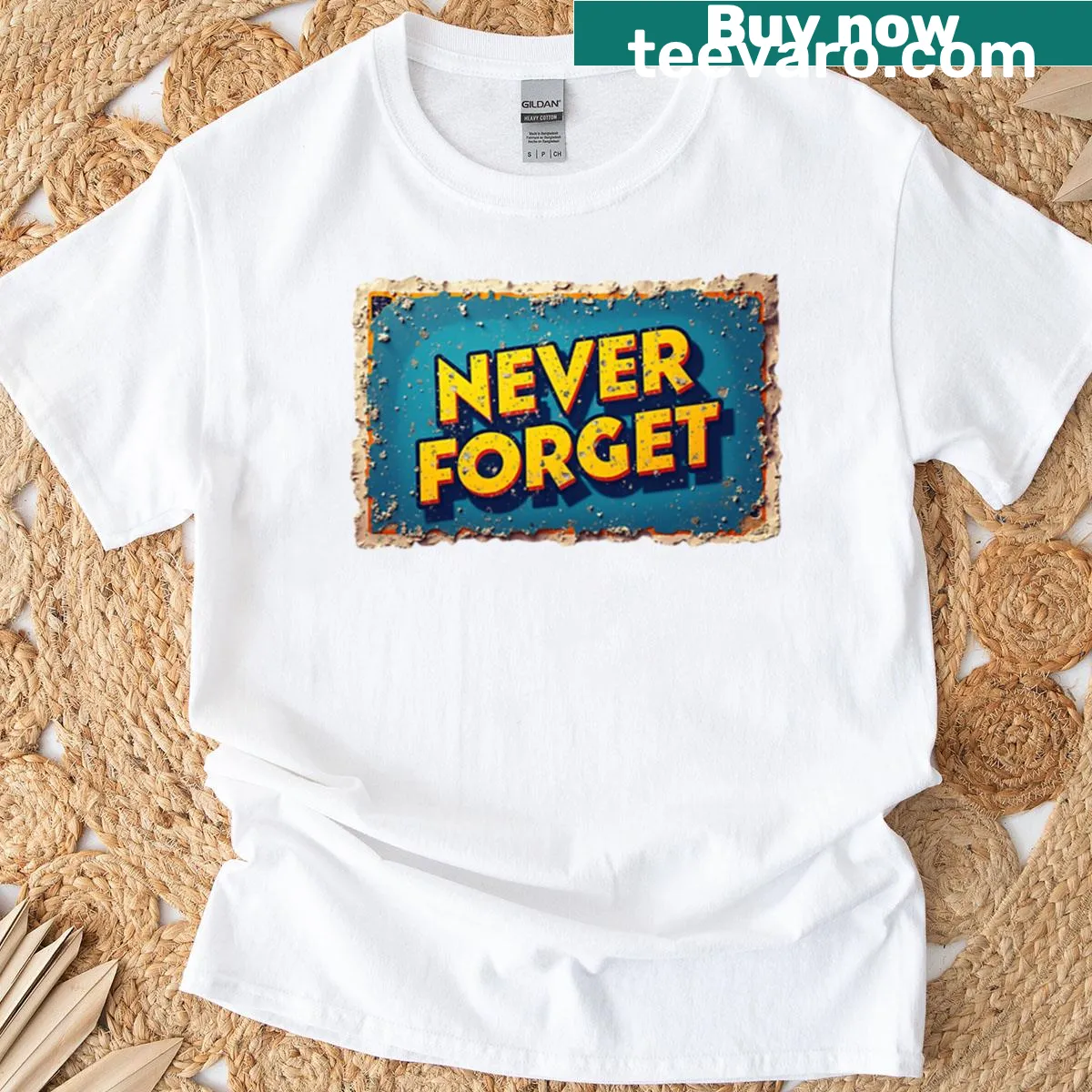 Retro Blockbuster video nostalgia design on oversized t-shirt — on a men's t-shirt