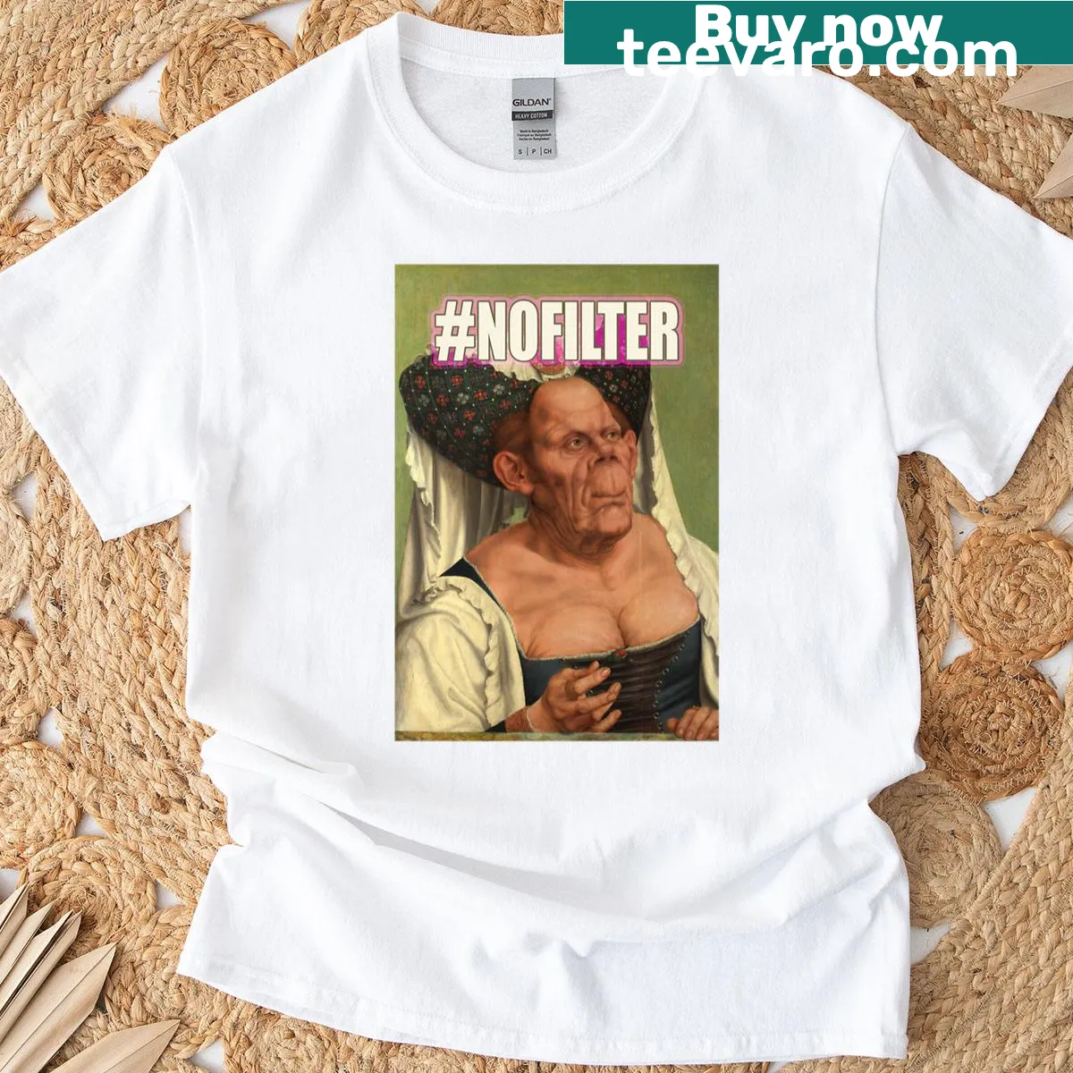 Typography design of 'No Filter No Apologies' on t-shirt — on a men's t-shirt