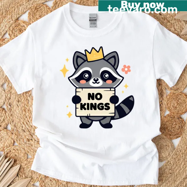 Bold text design of 'No Kings' on t-shirt