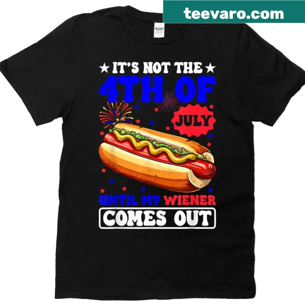 Funny hotdog t-shirt with the phrase for 4th of July