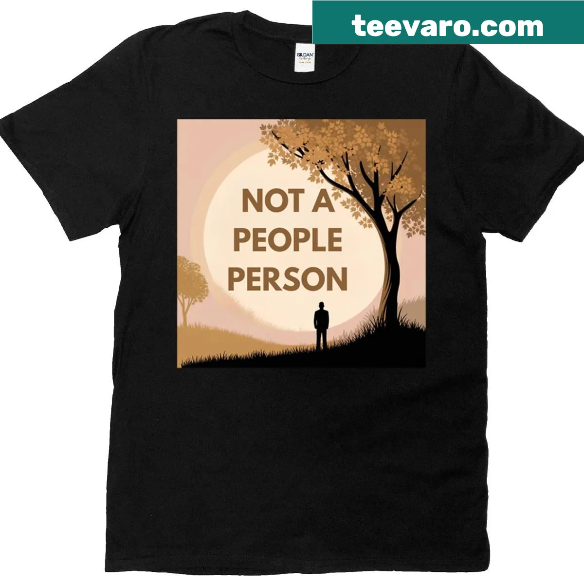 Funny introvert t-shirt with the phrase 'Not A People Person' in bold typography — on a men's t-shirt