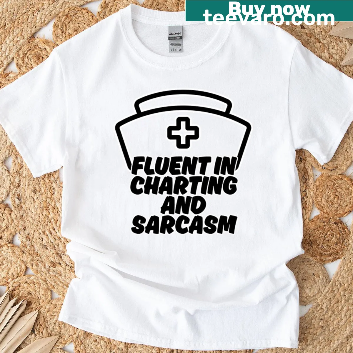 Funny nurse-themed t-shirt with medical pun design — on a men's t-shirt