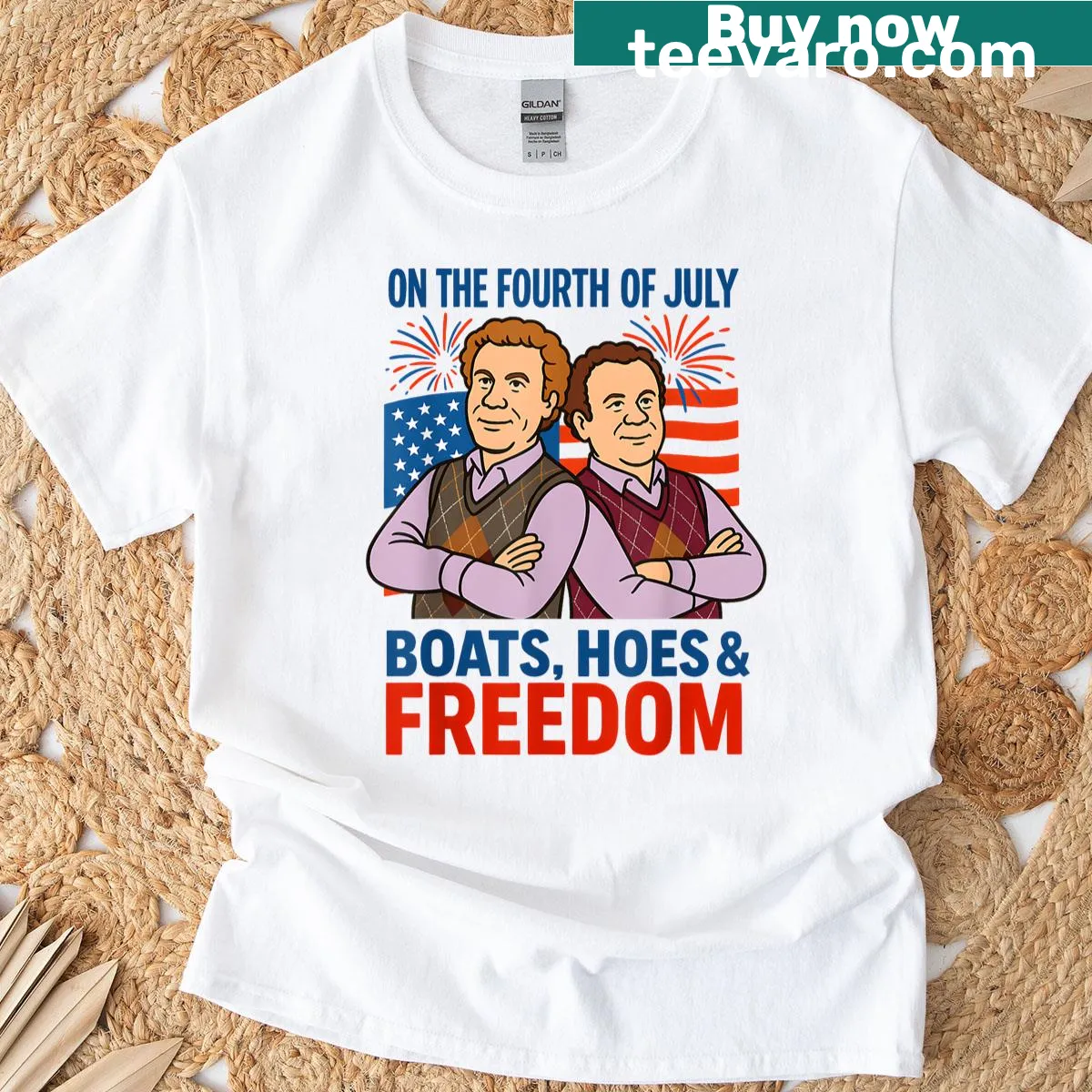 4th of July T-shirt featuring playful phrase about freedom — on a men's t-shirt