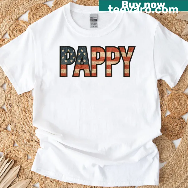 American flag pattern printed on a casual t-shirt